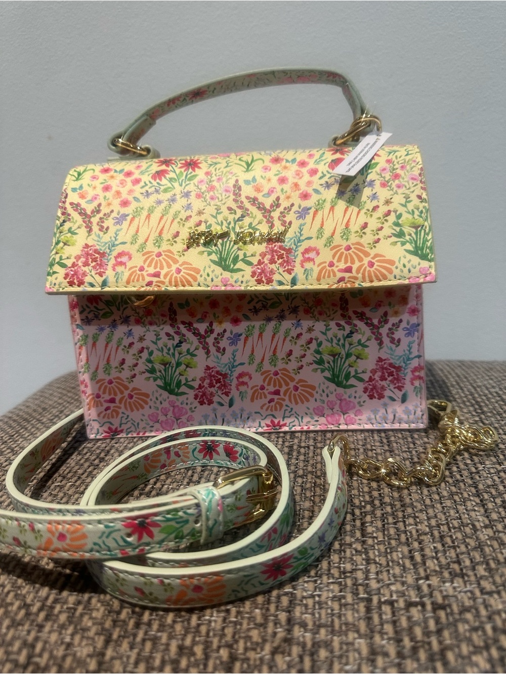 NWT Betsey Johnson Floral Garden Top-Handle Crossbody Bag | Basket Charms - Picture 12 of 12